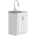 Darwin Deluxe 24" Laundry Cabinet with Pull-out Faucet and Stainless Steel Sink