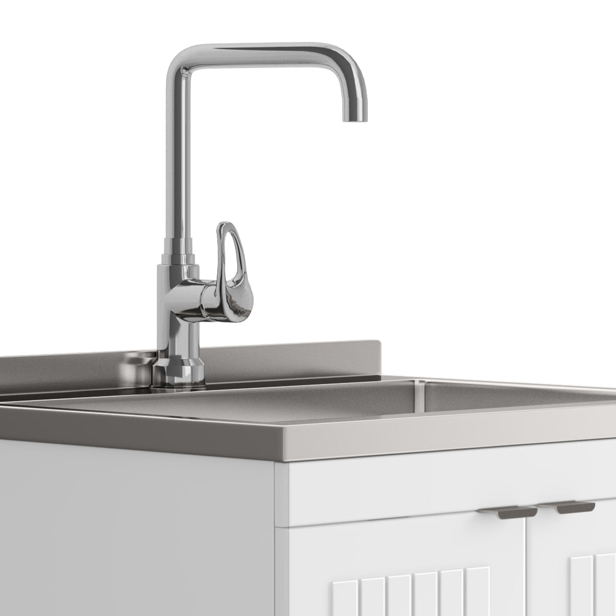 Murphy 24" Laundry Cabinet with Faucet and Stainless Steel Sink