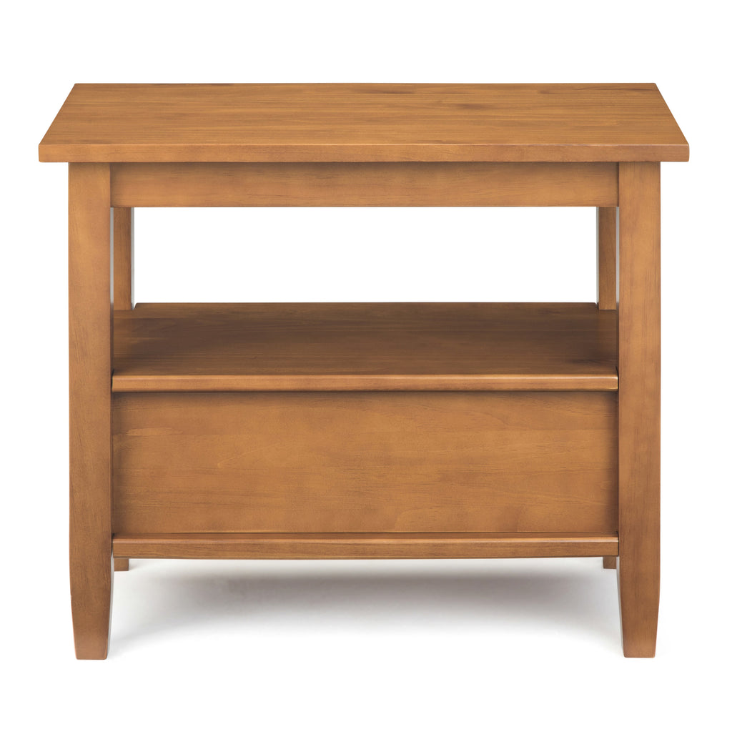 Warm Shaker Solid Wood 14 Inch Wide Side Table in Light Golden