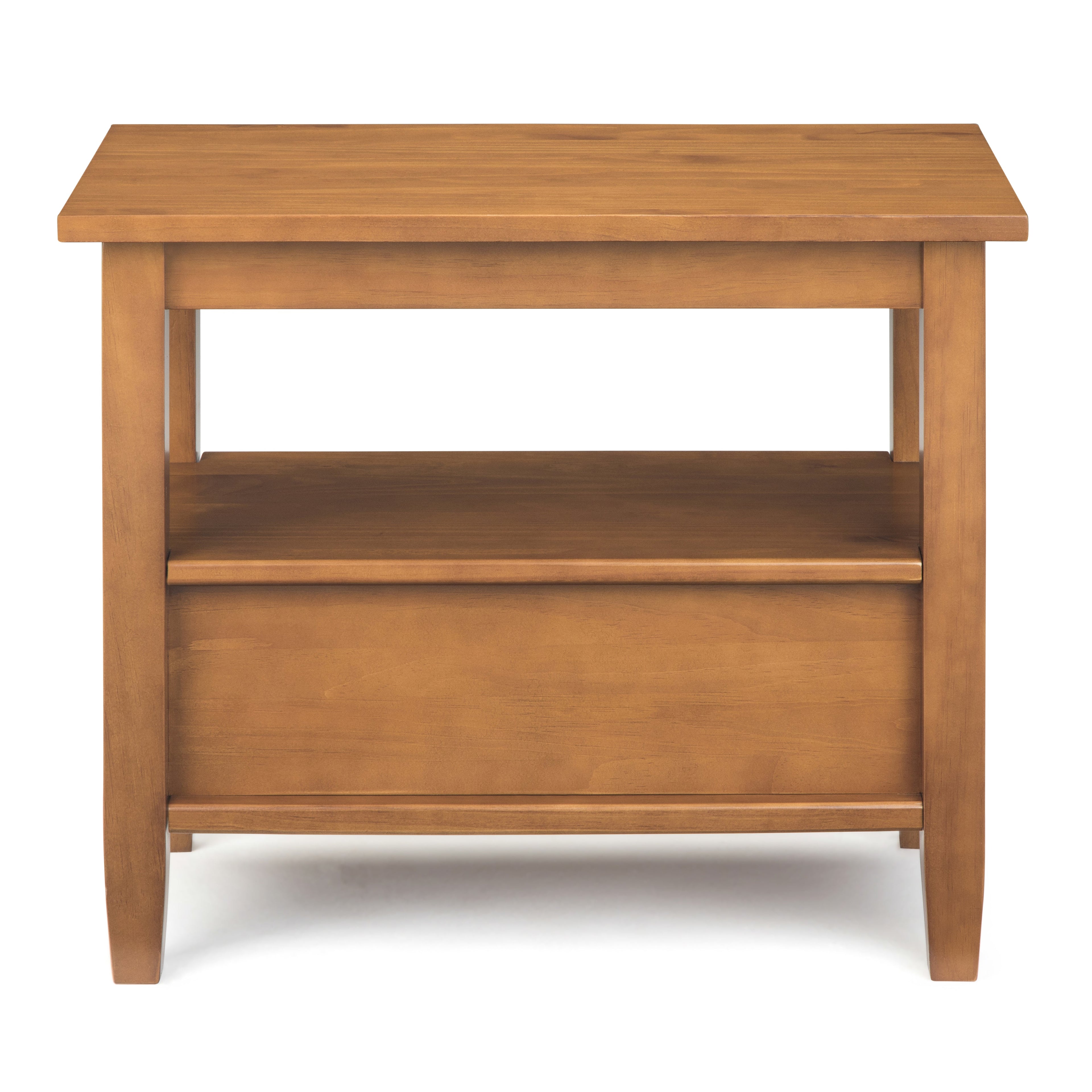 Warm Shaker Solid Wood 14 Inch Wide Side Table in Light Golden