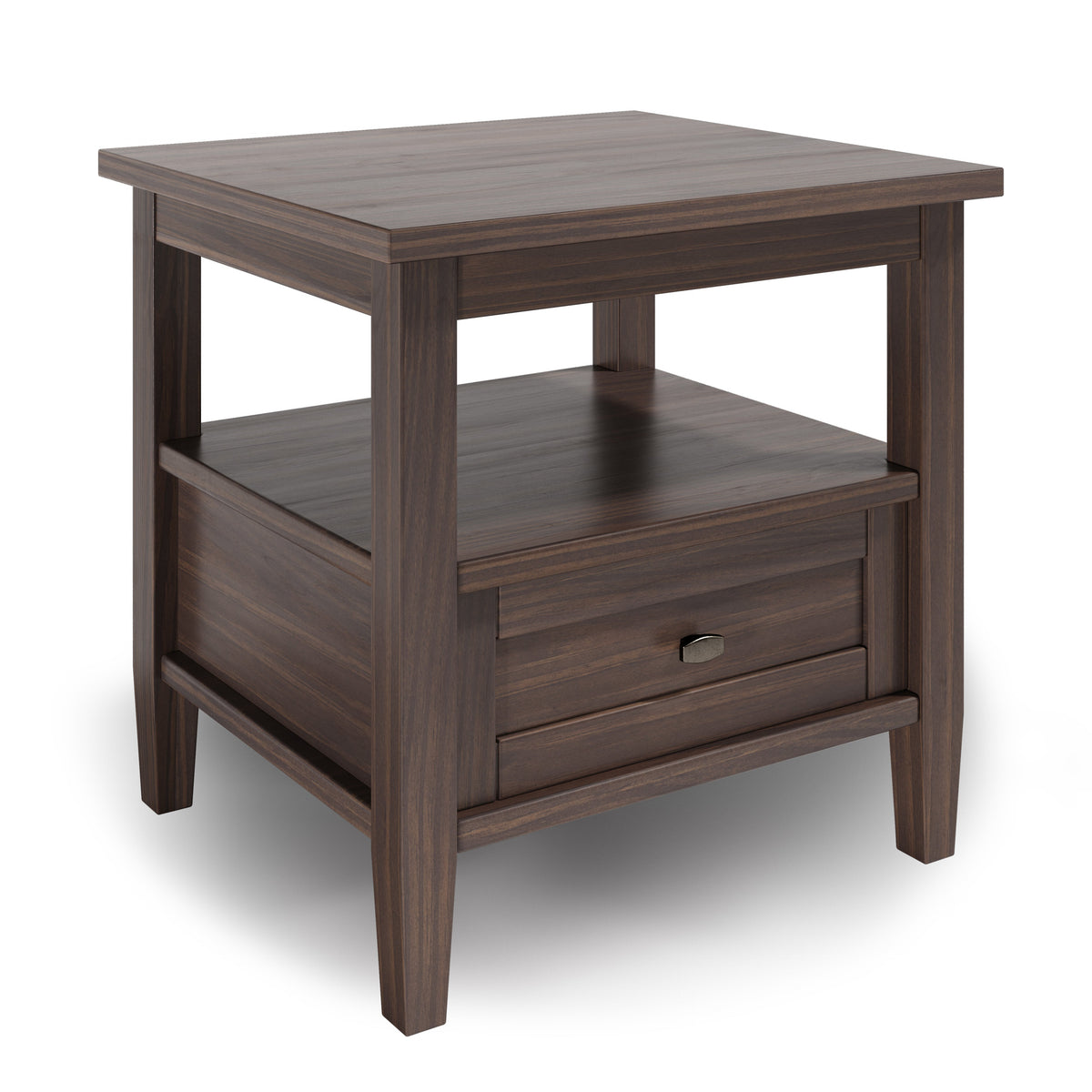 Warm Shaker Solid Wood 20 Inch Wide Transitional End Table