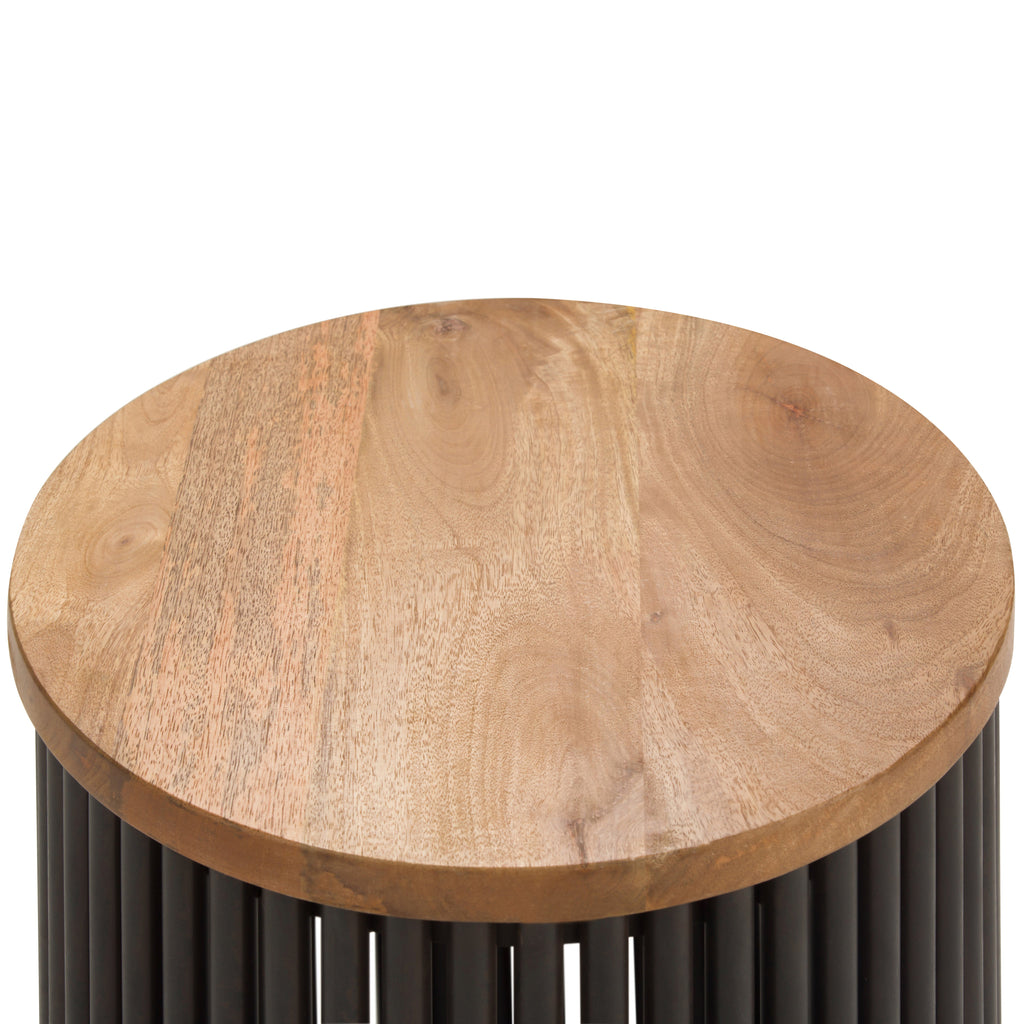 Demy Accent Table in Natural/Black