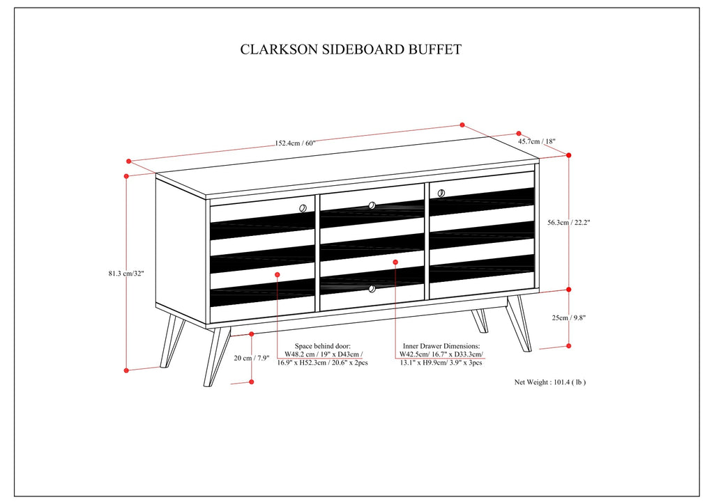 Clarkson Sideboard Buffet - Rustic