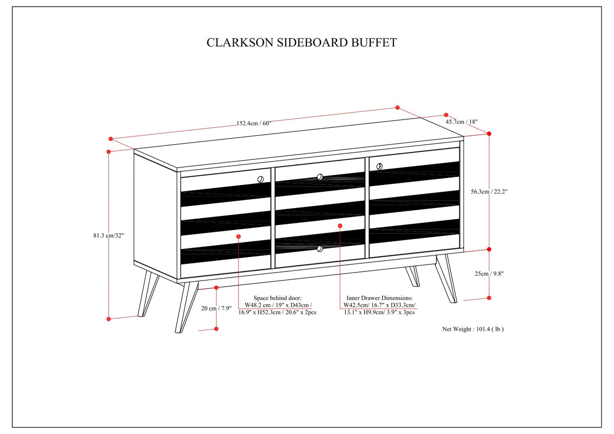 Clarkson Sideboard Buffet - Rustic