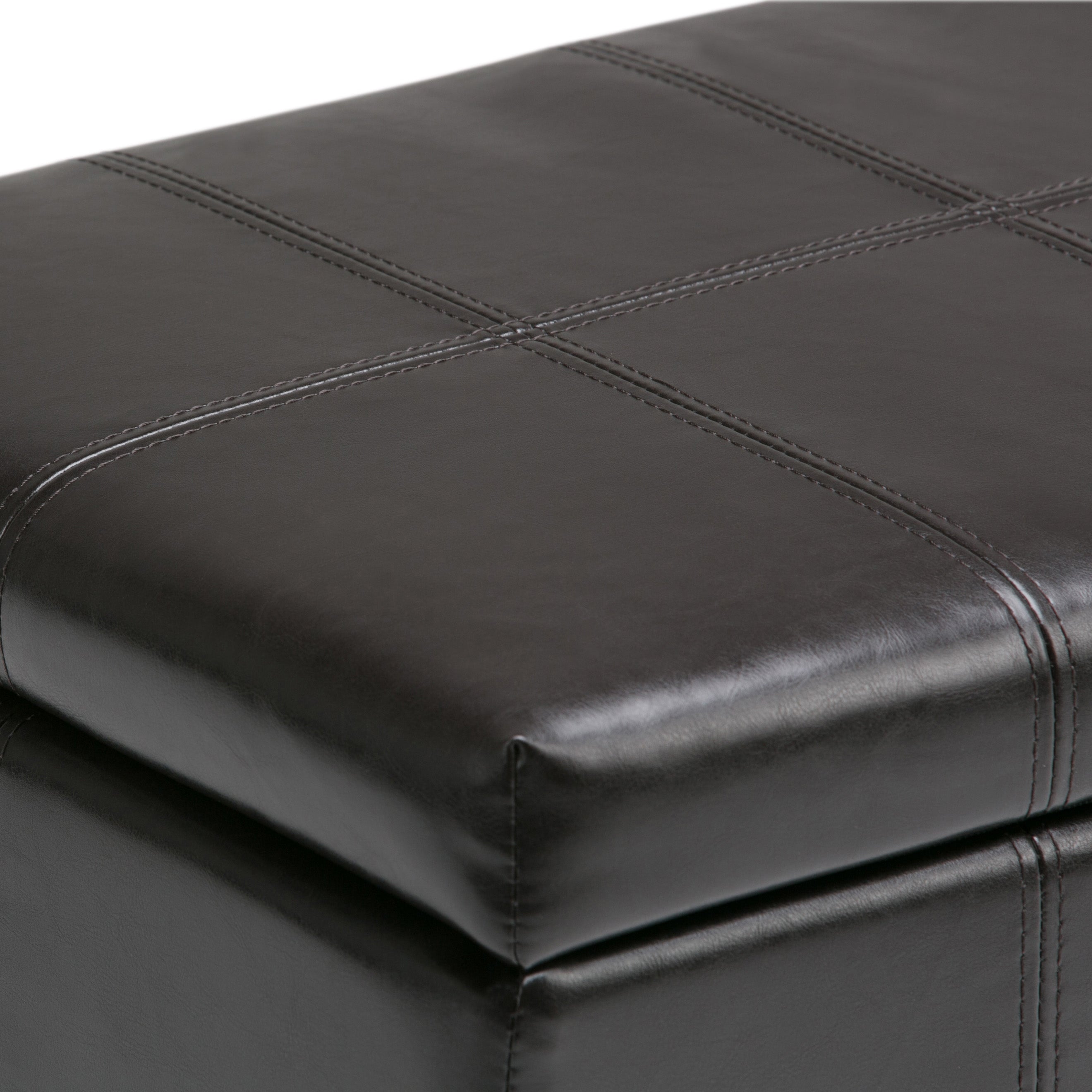 Dover 36 Inch Wide Storage Ottoman Bench in Tanners