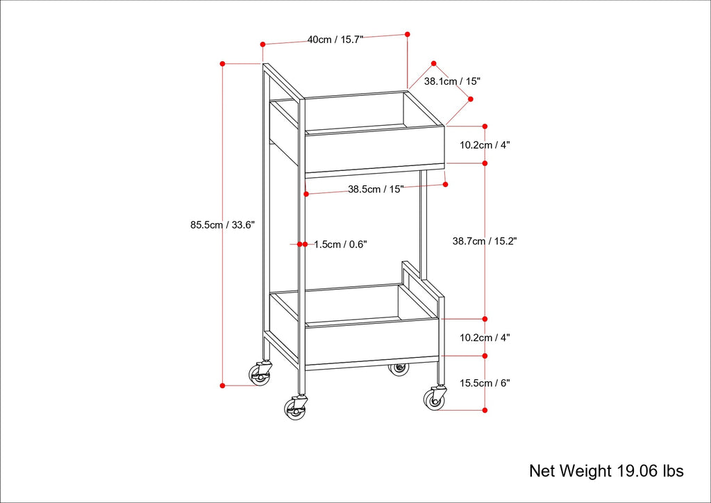 Hobbs - 16" Bar Cart