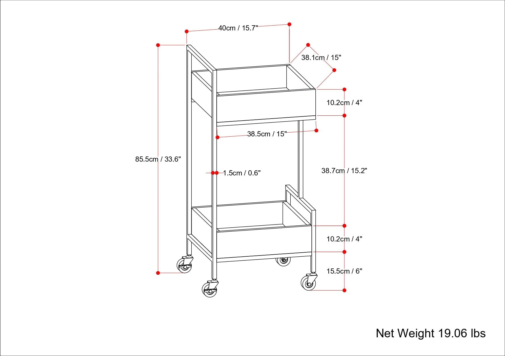 Hobbs - 16" Bar Cart