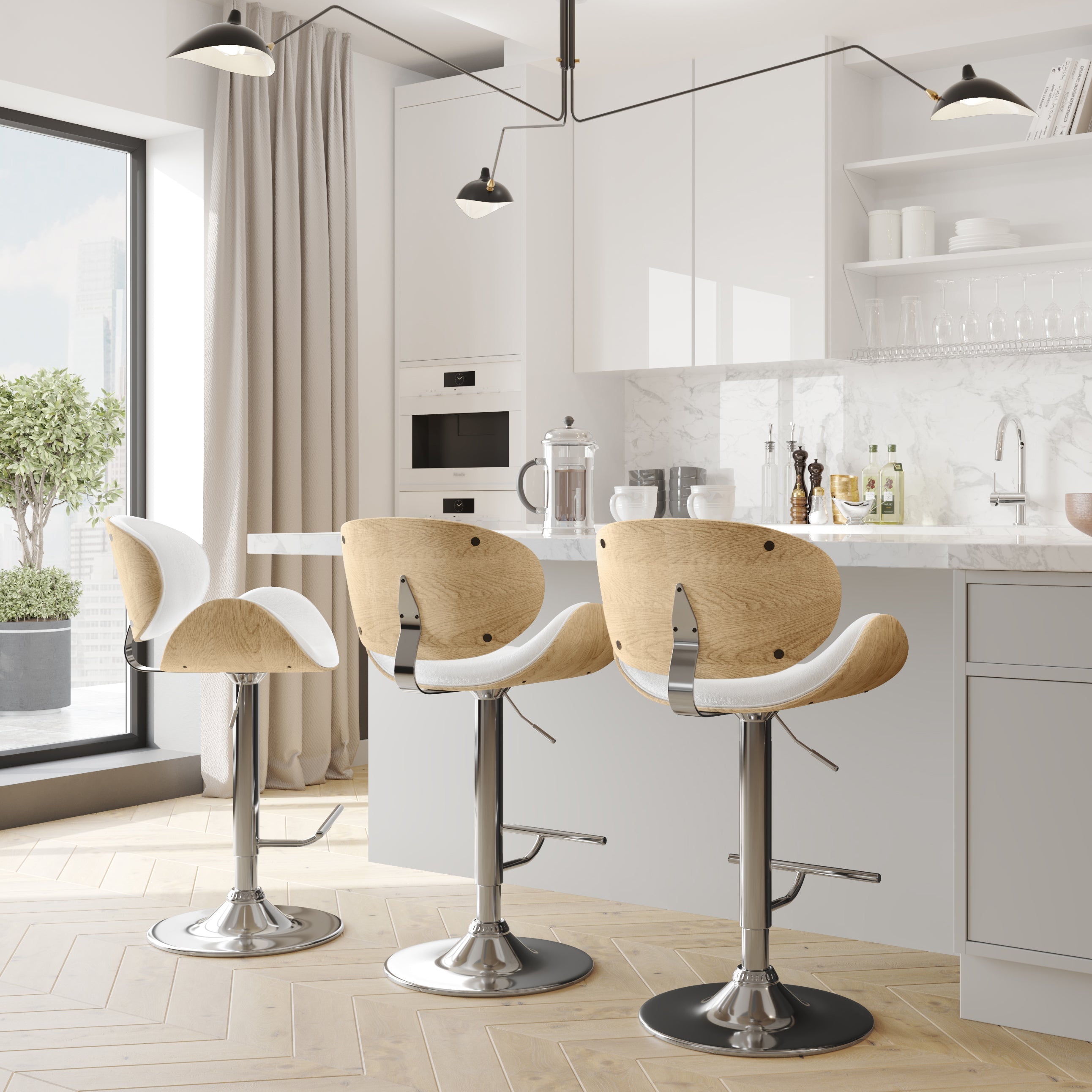 Marana 37–45 Inch Adjustable Swivel Bar Stool
