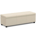 Avalon 54 Inch Wide Extra Large Storage Ottoman Bench in Satin