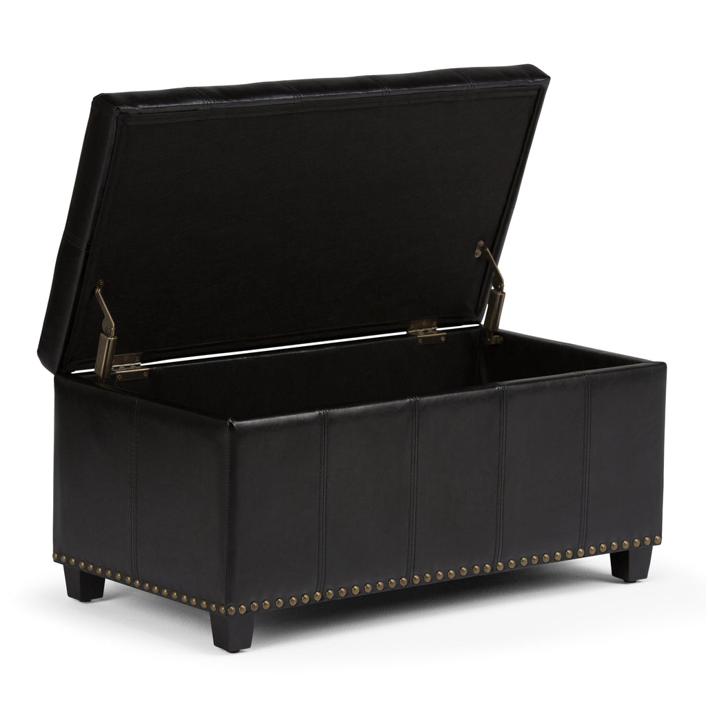 Amelia 33 Inch Wide Storage Ottoman Bench