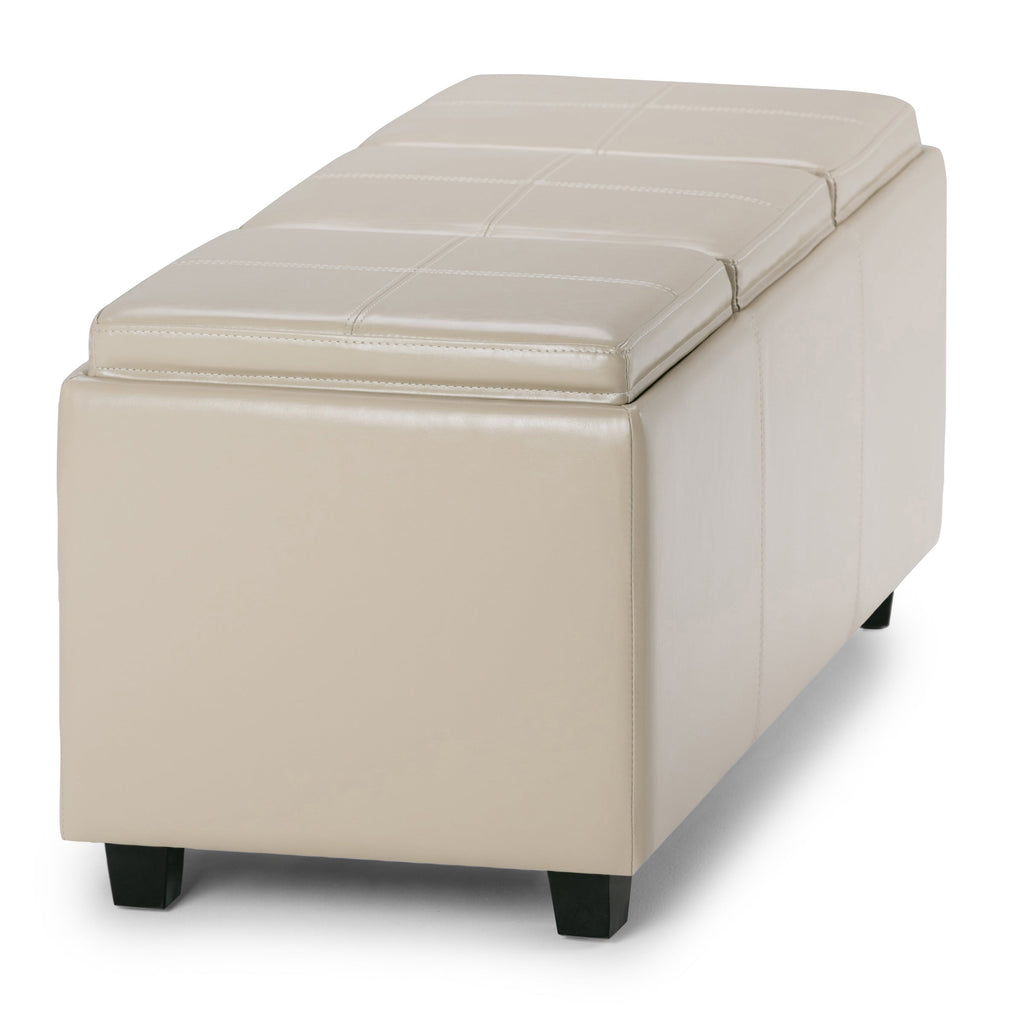 Avalon 42 Inch Wide Storage Ottoman in Satin