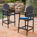 Outdoor Acacia Wood Adirondack Barstools, Set of 2