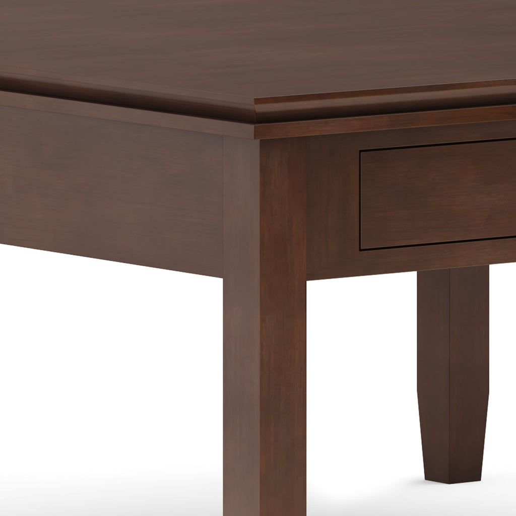 Artisan 36 Inch Wide Solid Wood Square Coffee Table in Russet