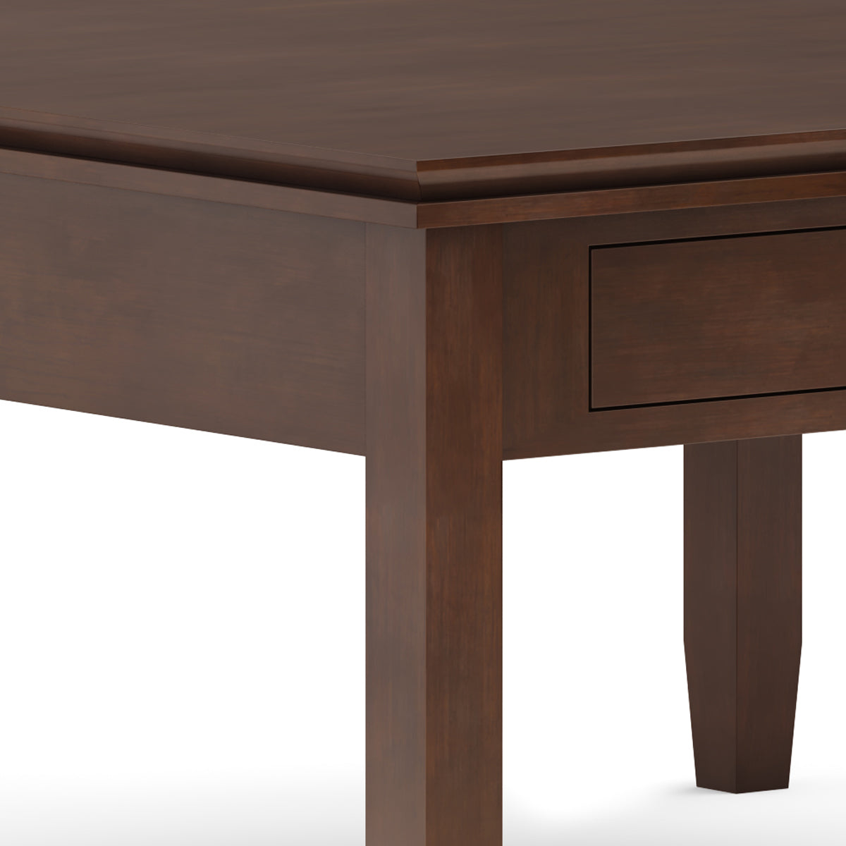Artisan 36 Inch Wide Solid Wood Square Coffee Table in Russet