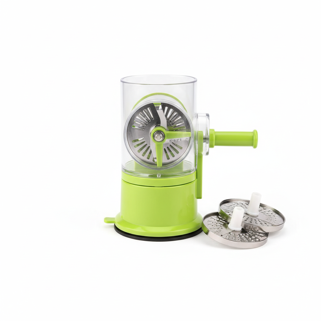 Manual Rotary Mandoline Slicer with 3 Drum Blades