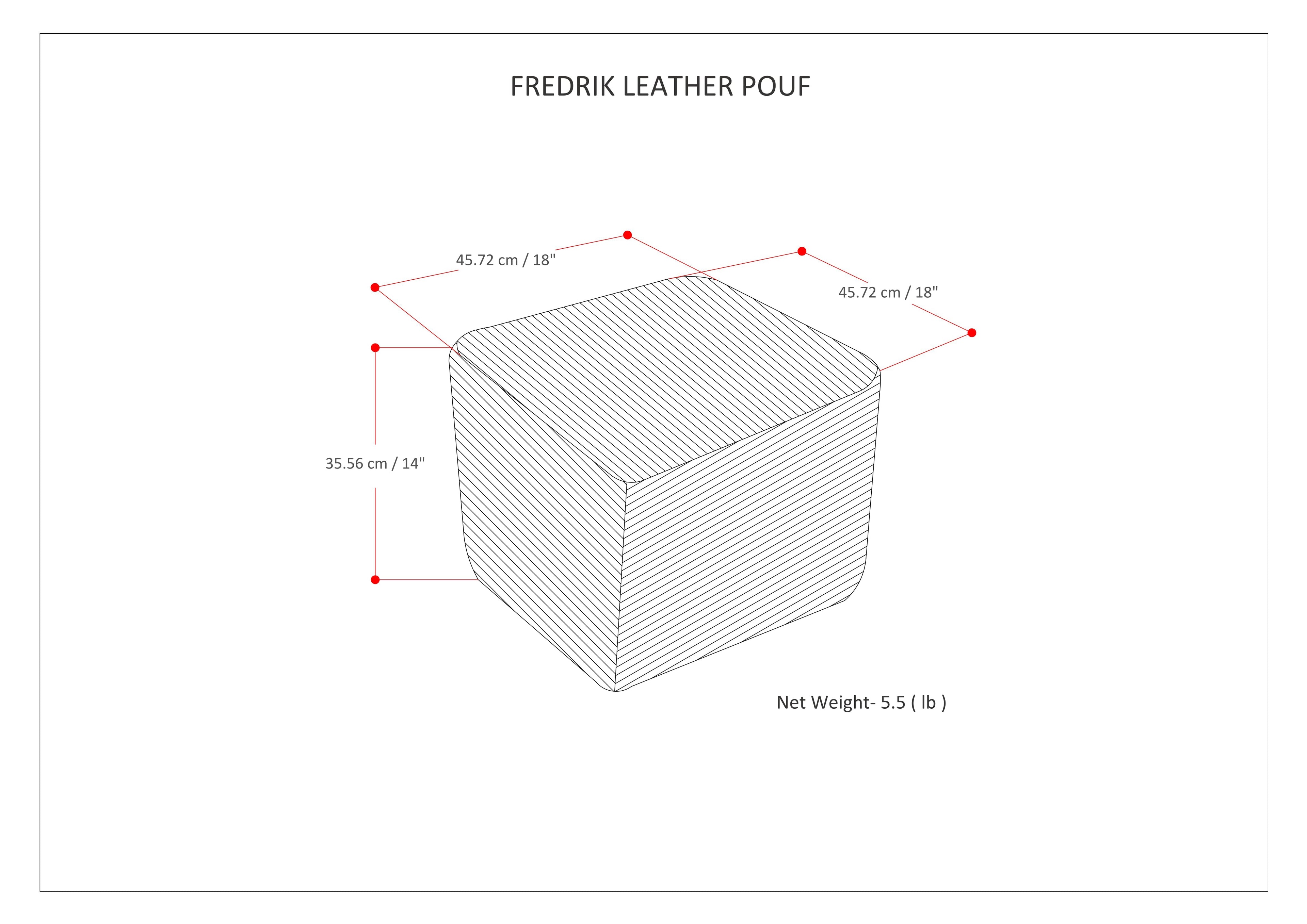 Fredrik 18 Inch Wide Square Pouf
