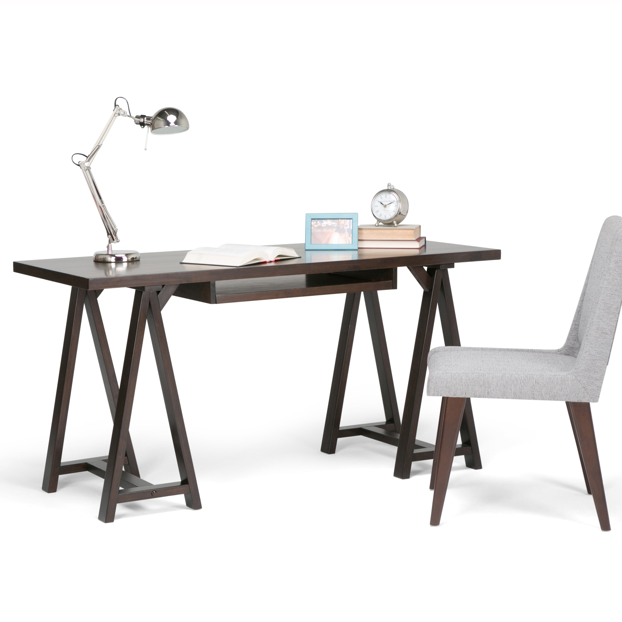 Sawhorse Desk - Dark Chestnut