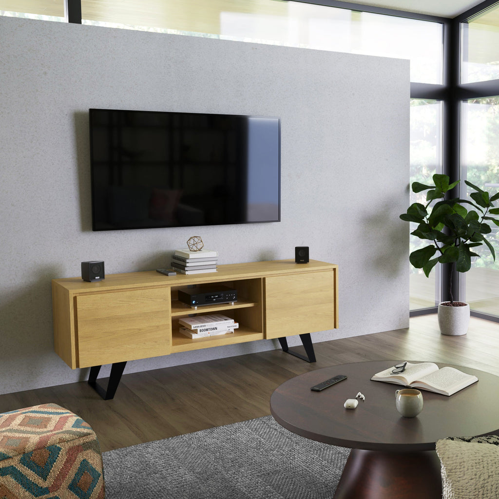 Lowry 63 Inch Wide Solid Wood TV Stand