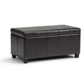 Amelia 33 Inch Wide Storage Ottoman Bench in Tanners
