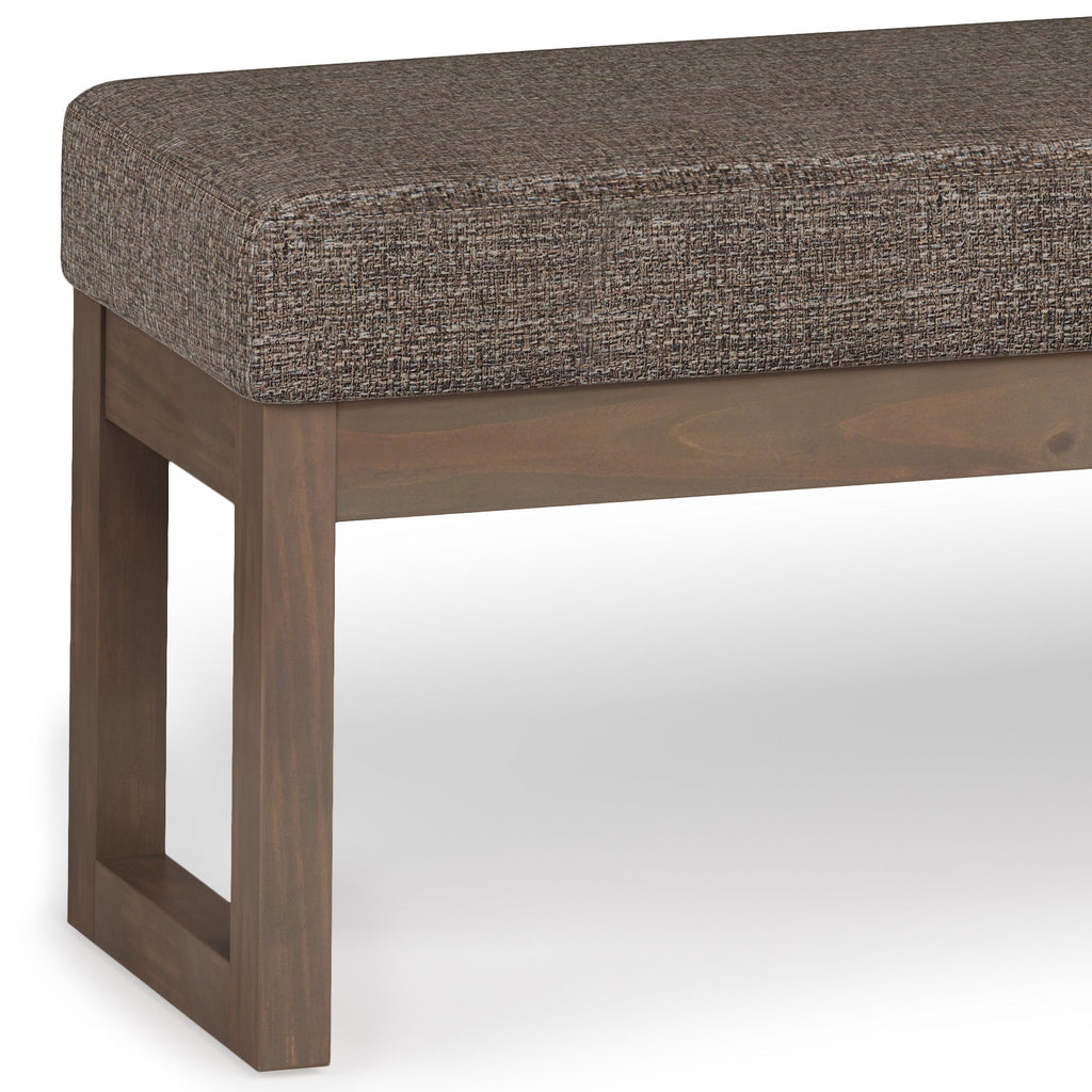Milltown 44 Inch Wide Solid Wood Large Ottoman Bench in Mink