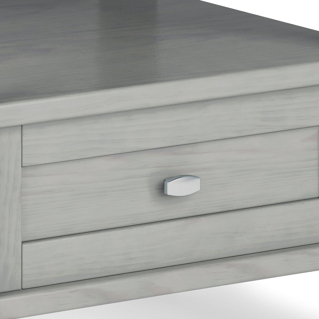 Warm Shaker Solid Wood 20-Inch Wide Transitional End Table in Fog