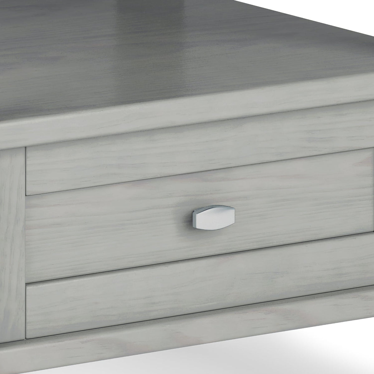 Warm Shaker Solid Wood 20-Inch Wide Transitional End Table in Fog