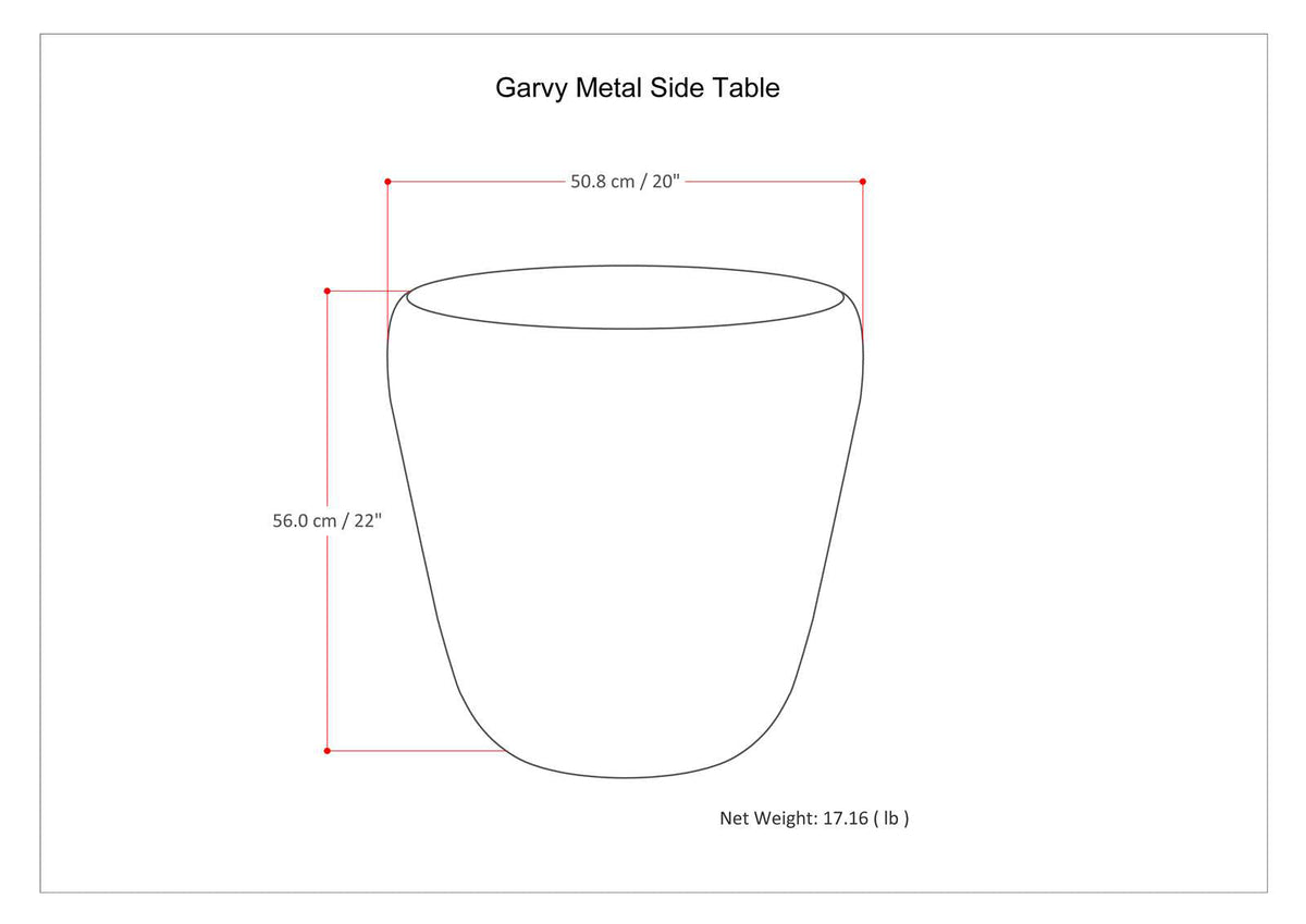 Garvy 22 Inch Wide Metal Side Table in Rustic Bronze