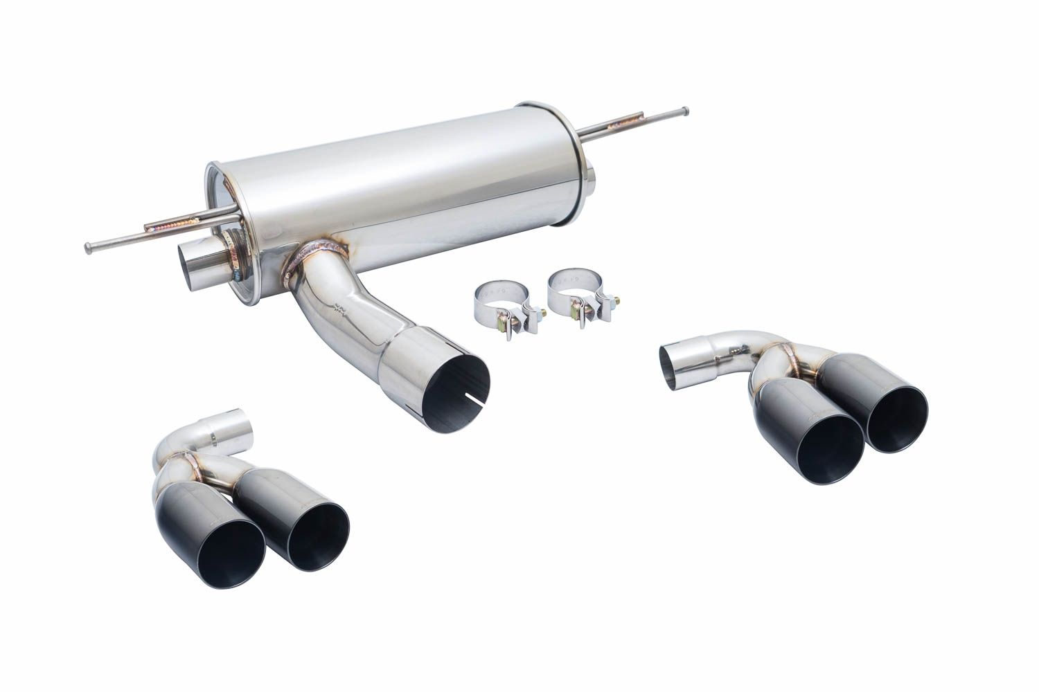 Megan Racing Axle Back Exhaust for 2016+ BMW M2 F87 - T-304 Stainless Steel, Black Chrome Finish