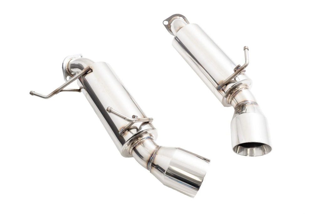 Megan Racing Axleback Exhaust for Infiniti G37 Coupe 2008-2013 / Q60 Coupe 2014-2015 - T-304 Stainless Steel Dual Canister RWD LW-ABE-IG08