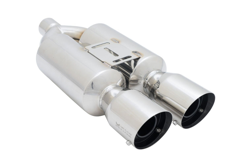 Megan Racing Dual 4" Exhaust Tips for Various Vehicles - 24" Length, 10" Body Width, 2.25" Inlet MR-MU-MRS