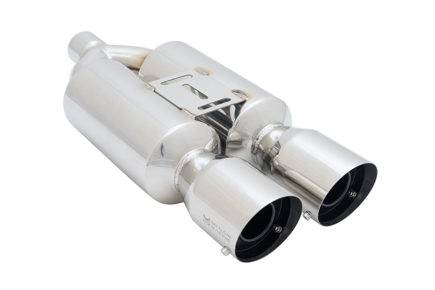 Megan Racing Dual 4" Exhaust Tips for Various Vehicles - 24" Length, 10" Body Width, 2.25" Inlet MR-MU-MRS