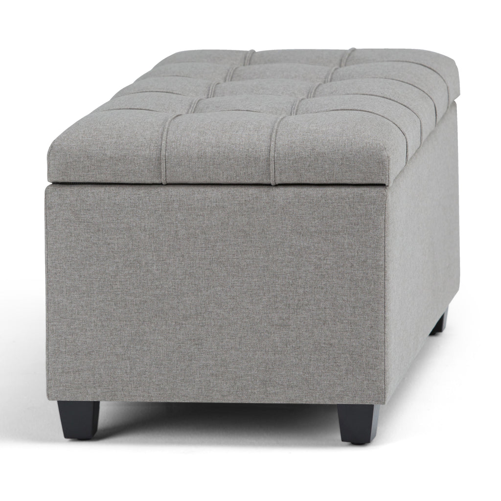 Sienna 33 Inch Wide Storage Ottoman Bench in Dove