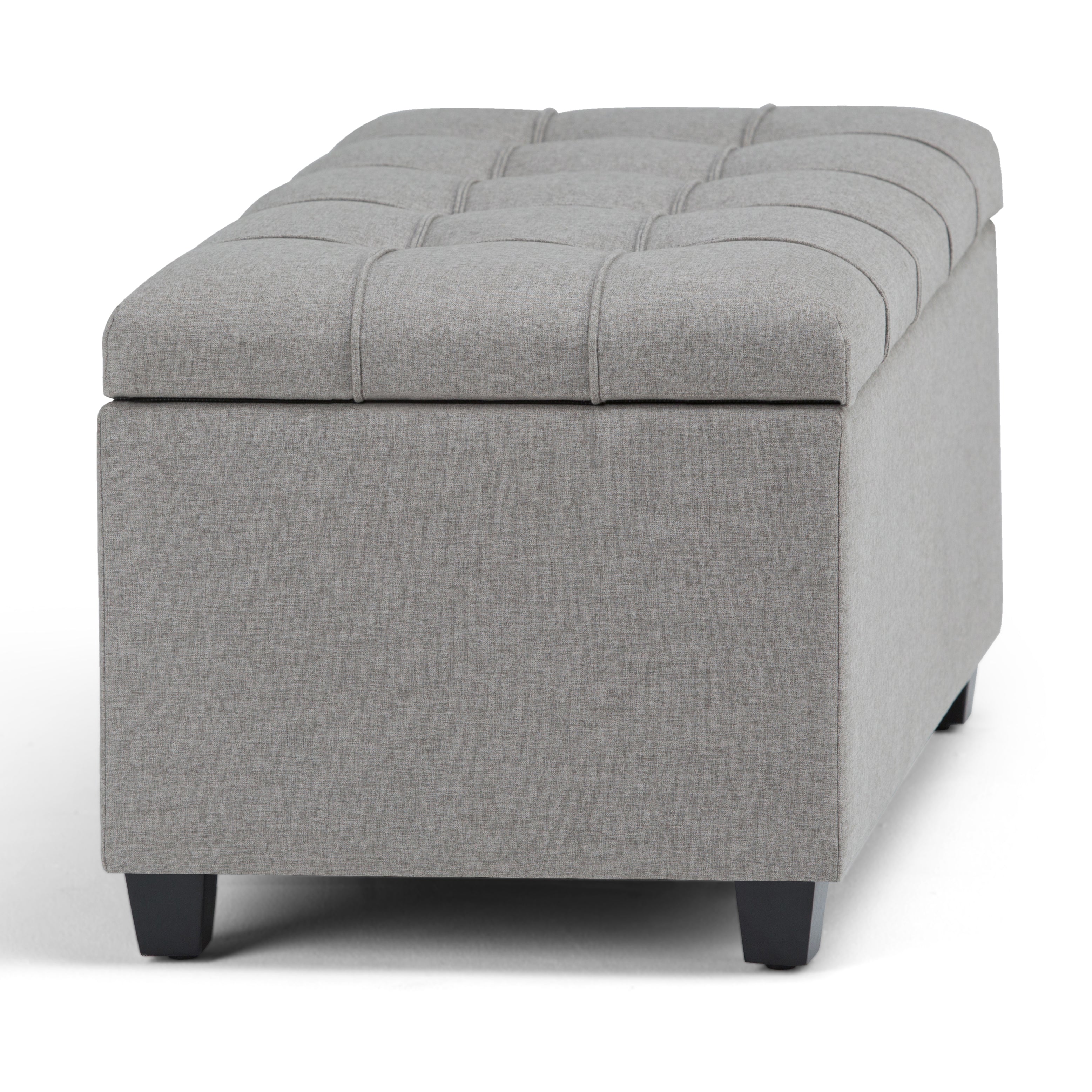 Sienna 33 Inch Wide Storage Ottoman Bench in Dove
