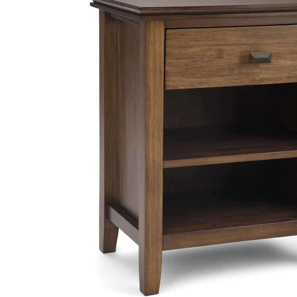 Artisan 24 Inch Wide Solid Wood Bedside Table in Rustic
