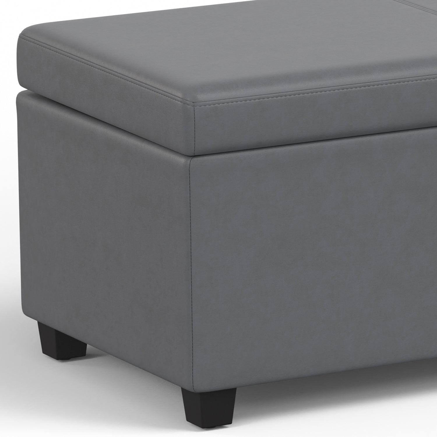 Avalon 54 Inch Wide Extra Large Storage Ottoman Bench in Stone