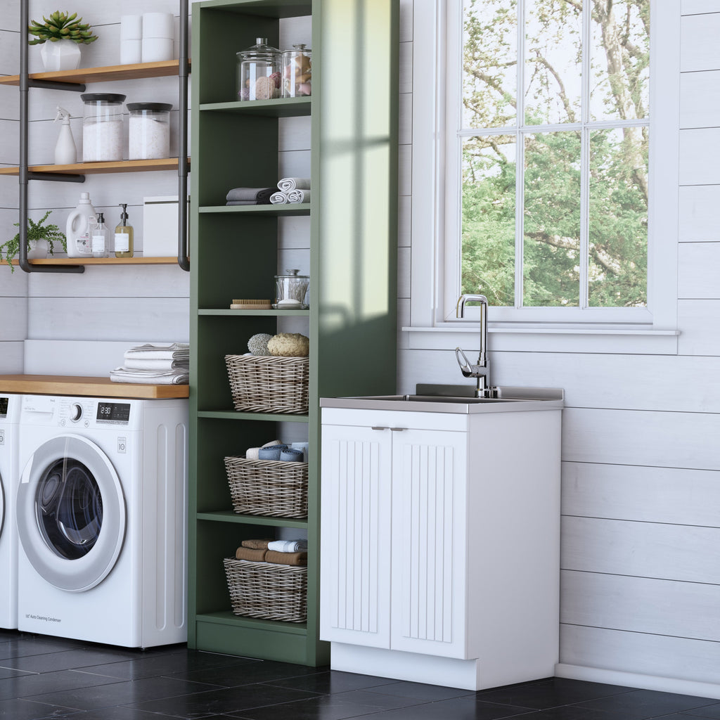 Murphy 24" Laundry Cabinet with Faucet and Stainless Steel Sink
