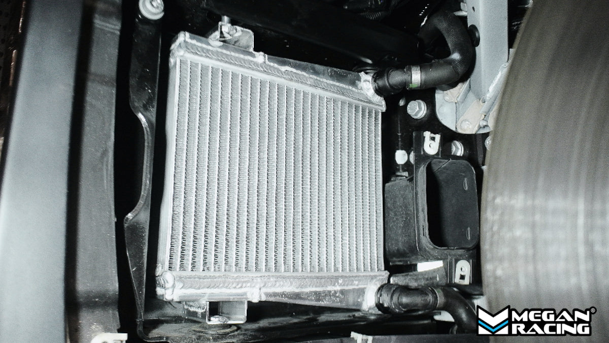 Megan Racing Side Radiators for Toyota Supra 2020+ (Left/Right) - MR-RT-TS20-RL Aluminum, 40mm Heat Exchanger, Direct Bolt-On, 1-Year Warranty