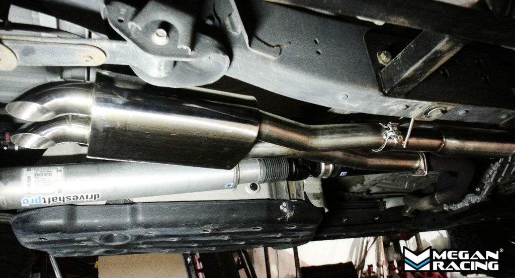 Megan Racing Turn Down CBS Exhaust CrewMax Cab for 2014-2021 Toyota Tundra 5.7 Dual Tips - MR-CBS-TTU14-57