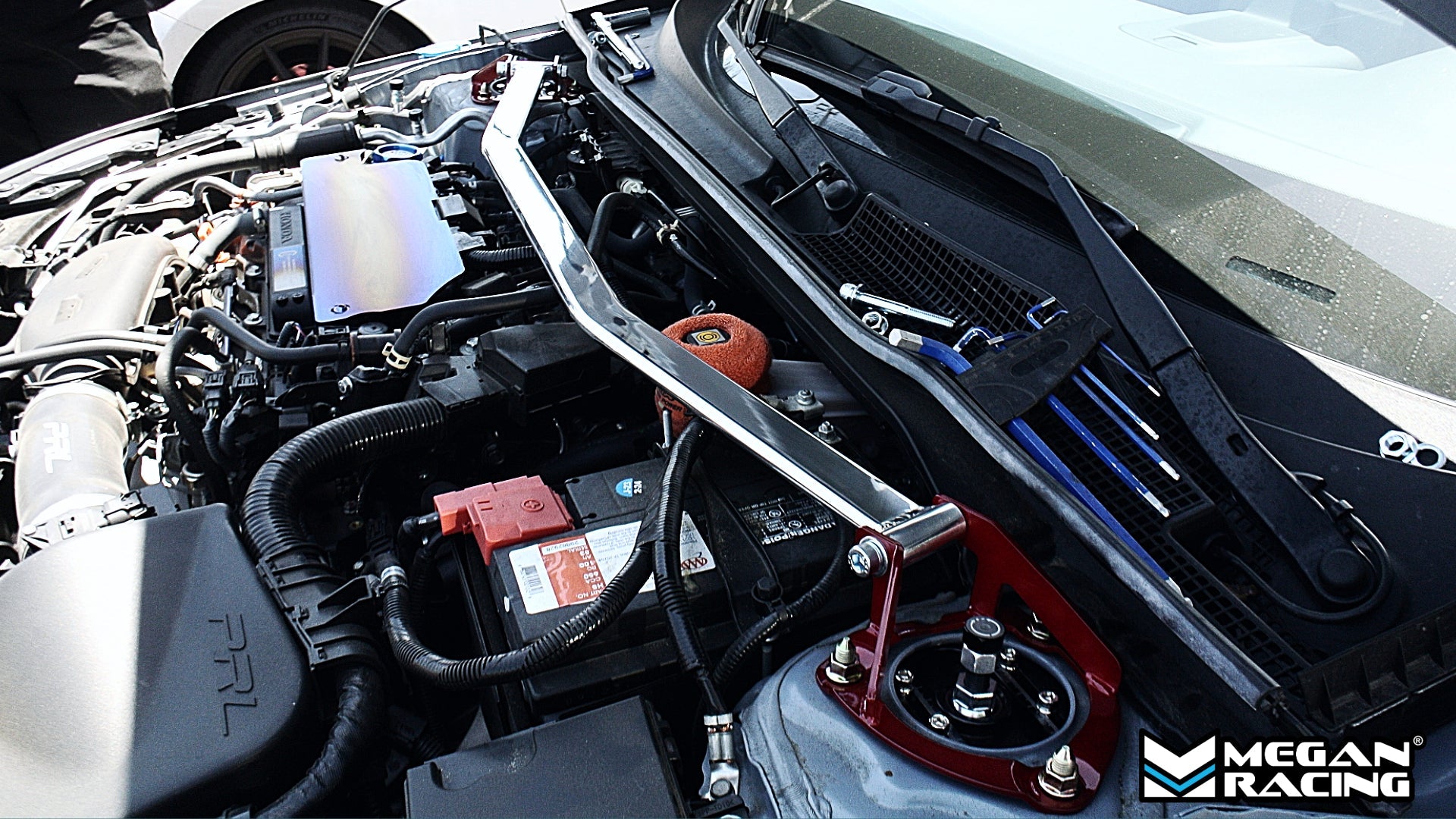 MEGAN RACING Front Upper Strut Bar for 2016-2021 Honda Civic Hatchback - MR-SB-HC22FU-1P