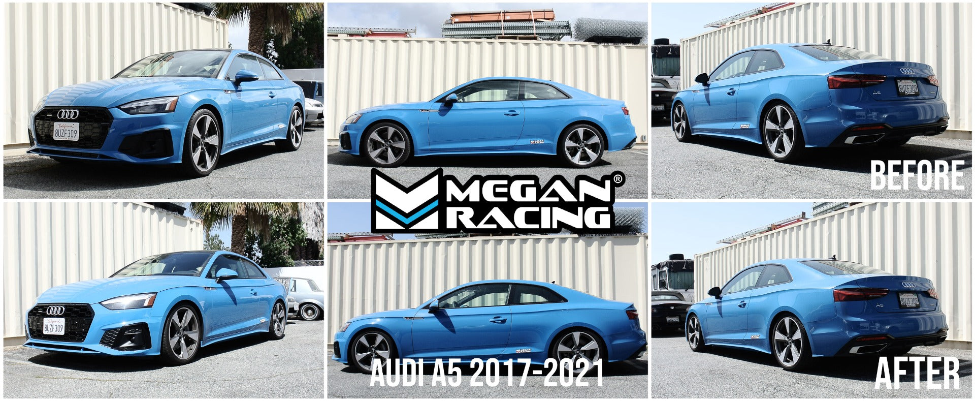 Megan Racing Coilover Kit Euro Series for Audi A4/A5 2017-2021 48mm Strut Full Length Adjustable