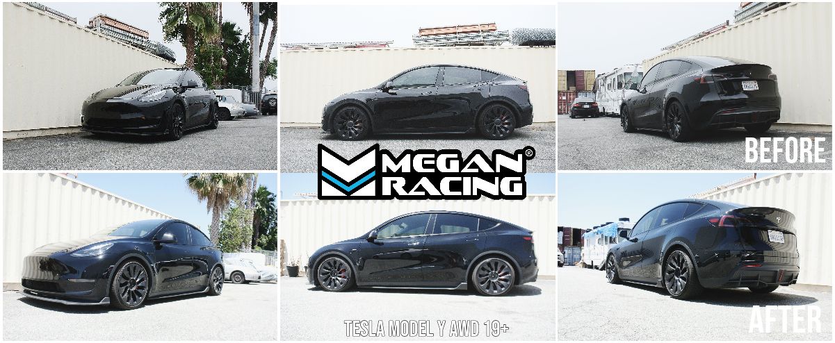 Megan Racing Lowering Springs for Tesla Model Y 2019+ 30mm Front Drop, 24mm Rear Drop MR-LS-TSLY19X