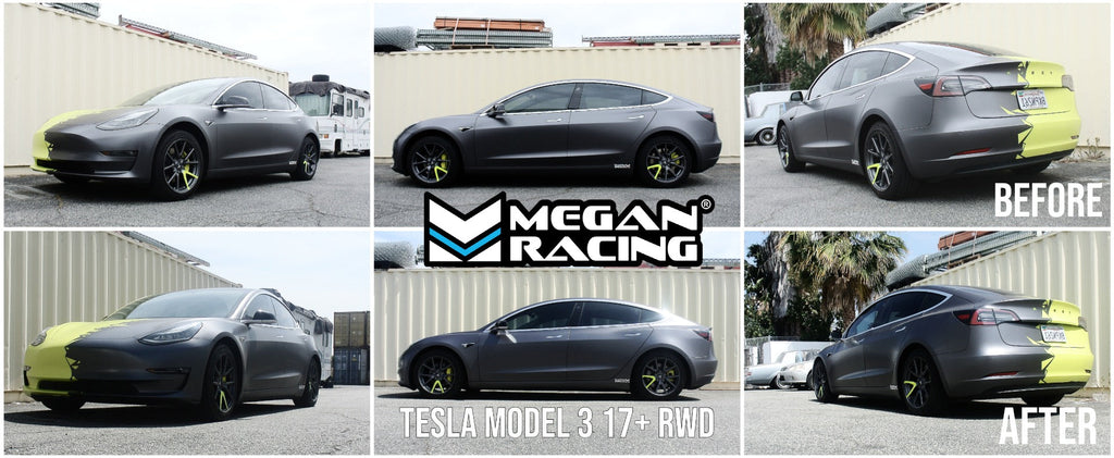 Megan Racing Lowering Springs RWD for Tesla Model 3 2017+ Front Drop -35mm Rear Drop -21mm MR-LS-TSL17