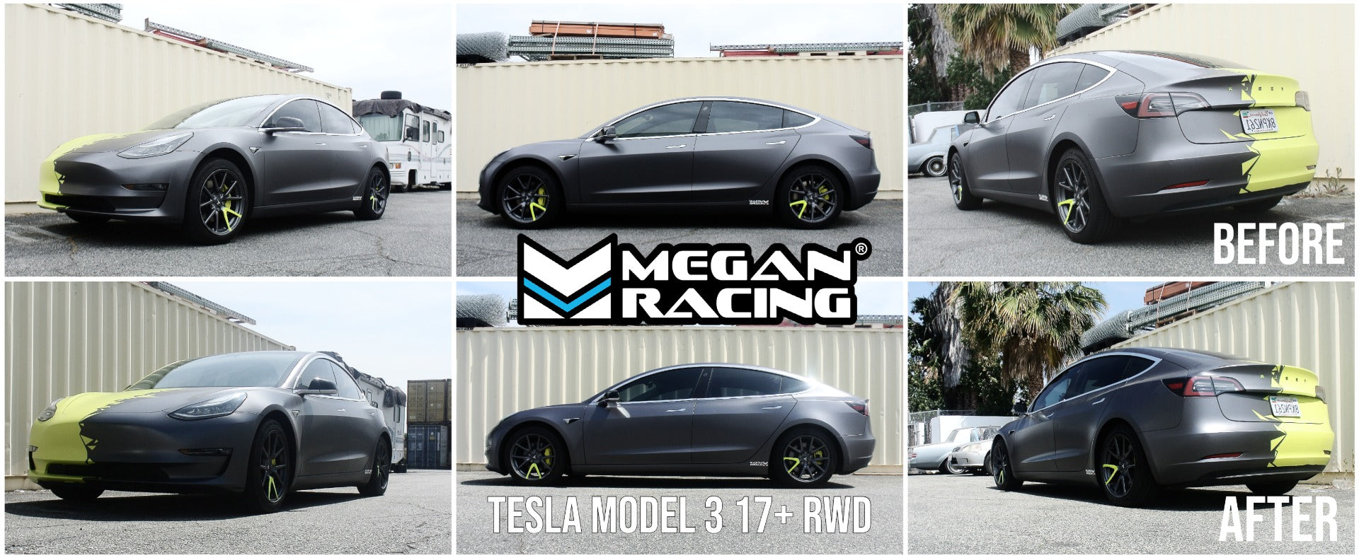 Megan Racing Lowering Springs RWD for Tesla Model 3 2017+ Front Drop -35mm Rear Drop -21mm MR-LS-TSL17