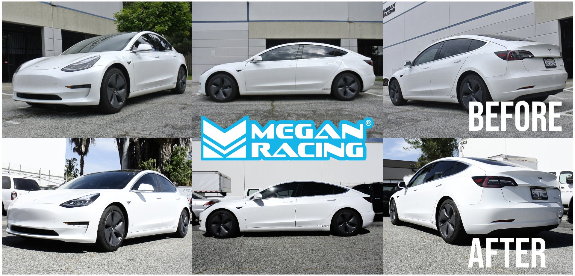 Megan Racing Lowering Springs RWD for Tesla Model 3 2017+ Front Drop -35mm Rear Drop -21mm MR-LS-TSL17