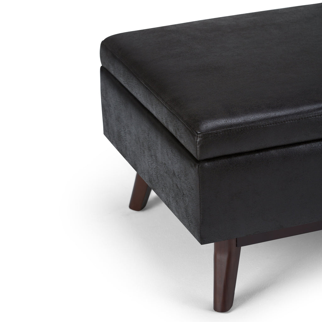 Owen 34 Inch Wide Coffee Table Storage Ottoman in Distressed