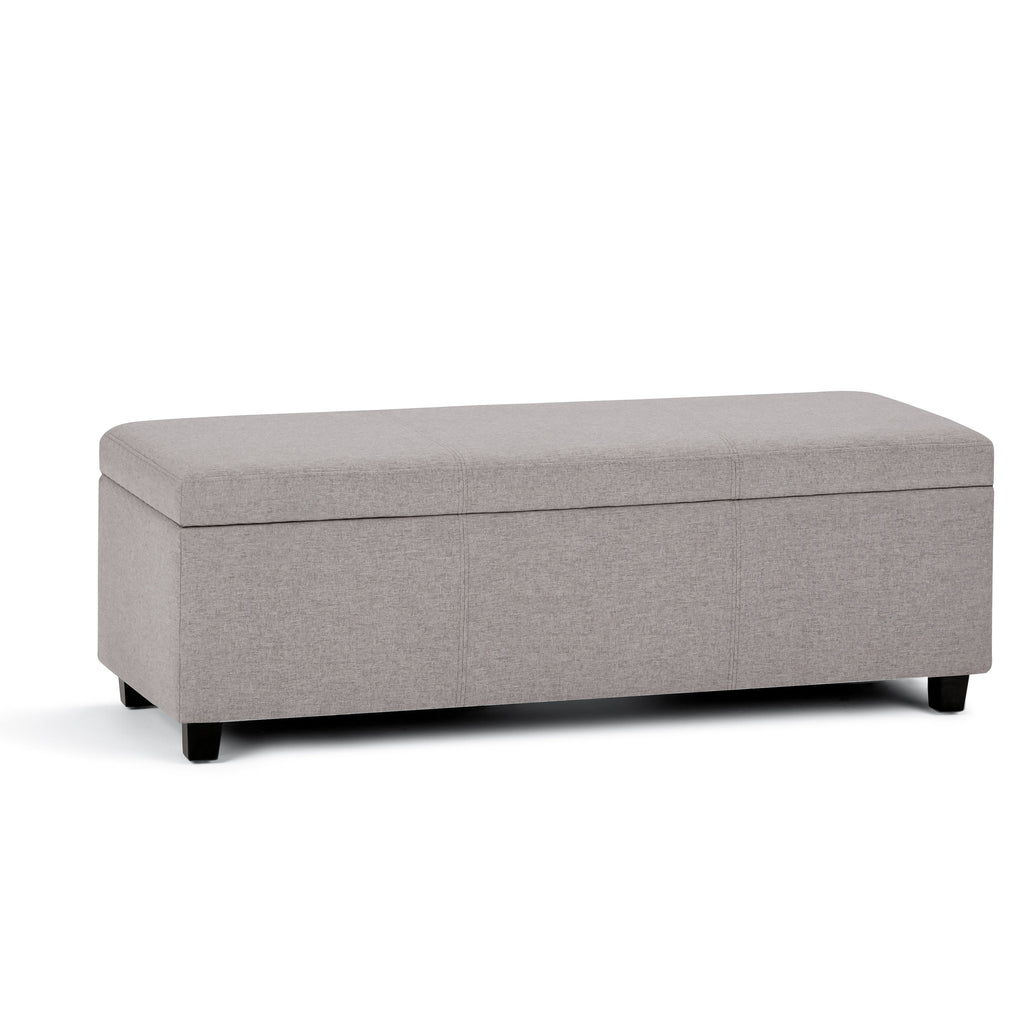 Avalon 48 Inch Wide Storage Ottoman Bench in Cloud