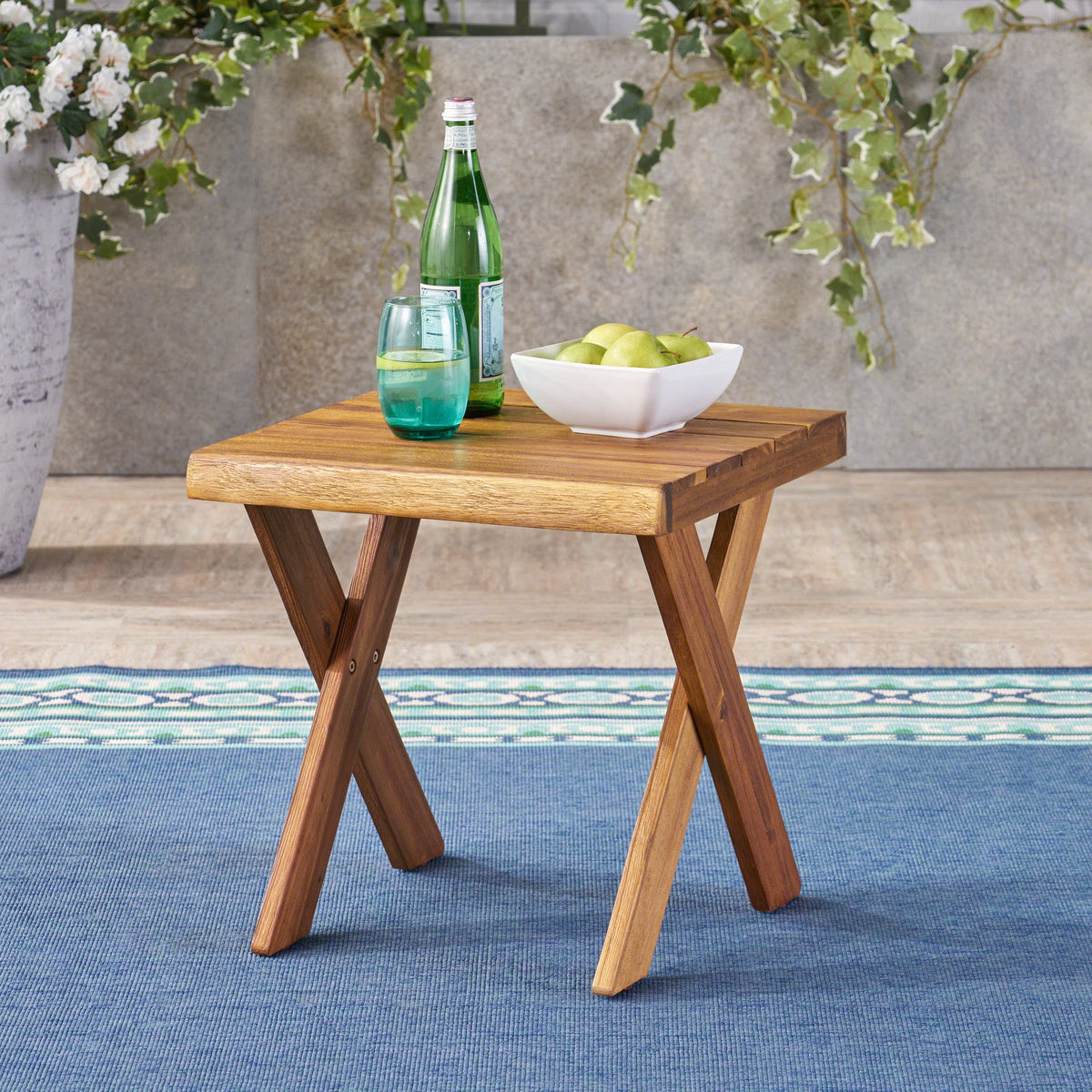 Acacia Wood Side Table