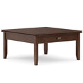 Artisan 36 Inch Wide Solid Wood Square Coffee Table in Russet