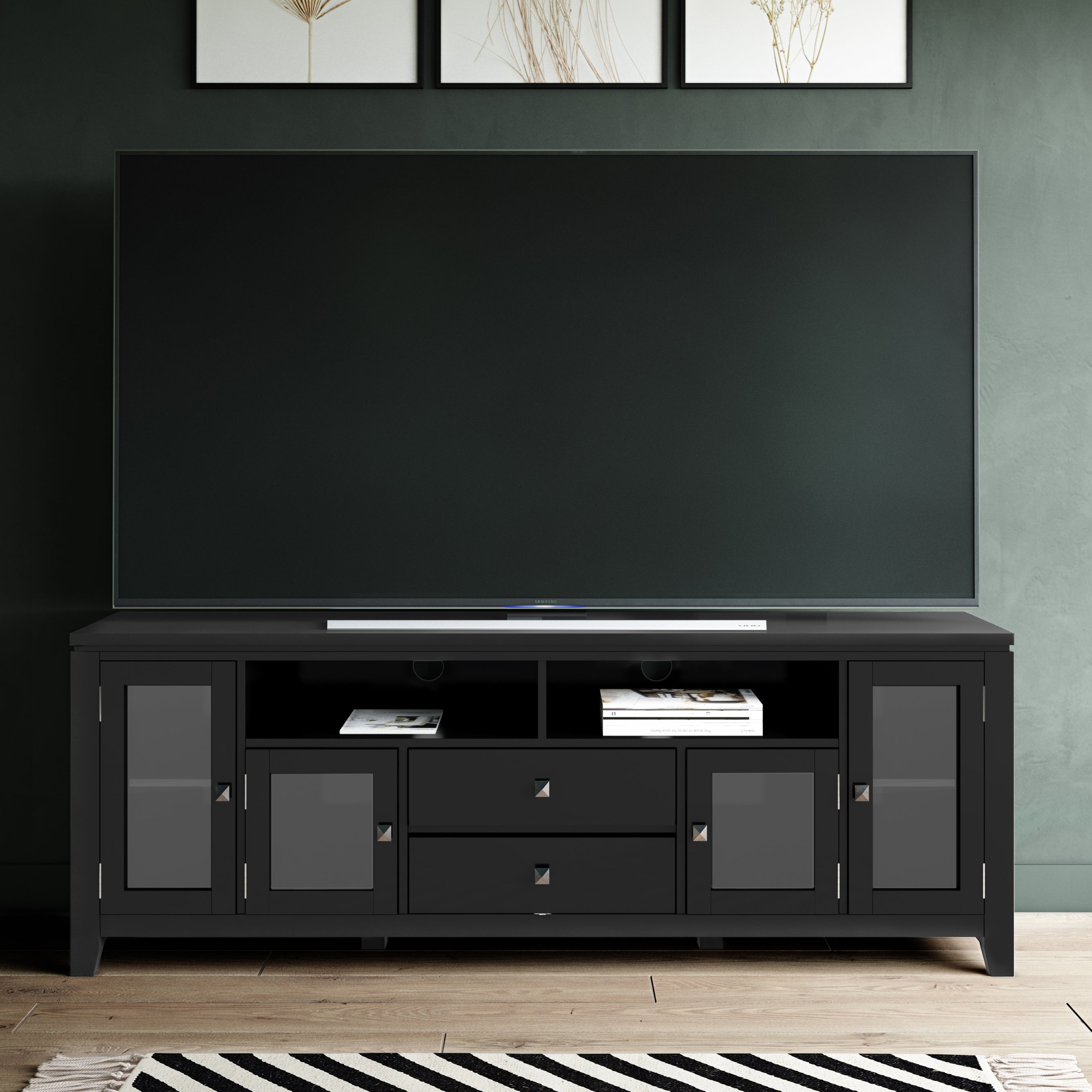 Cosmopolitan 72 inch Wide Solid Wood TV Stand
