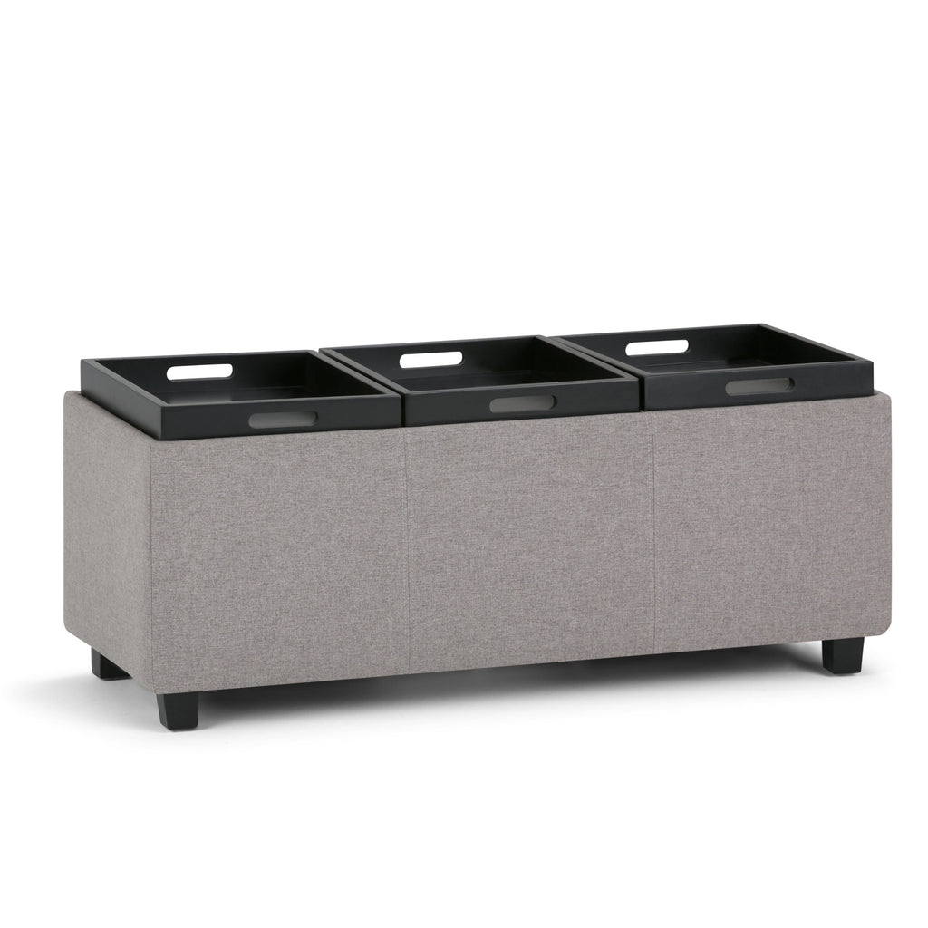 Avalon 42 Inch Wide Storage Ottoman in Cloud